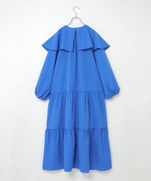 VENCEEXCHANGE（ヴァンスエクスチェンジ）の「ビッグカラーティアードワンピース／カラーワンピース／ロングワンピース／ボリュームティアード／レイヤード（ワンピース・レディース・チャコールグレー/オフホワイト/グリーン/ブルー・FREE）」の6枚目の写真