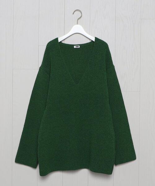 H BEAUTY&YOUTH UNITED ARROWS(エイチビューティーアンドユースユナイテッドアローズ)の「<H>5GAUGE V NECK KNIT PULLOVER/ニット(ニット/セーター・レディース・ケリー/ネイビー・FREE)」の2枚目の写真