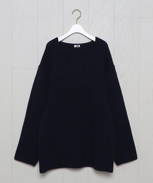 H BEAUTY&YOUTH UNITED ARROWS(エイチビューティーアンドユースユナイテッドアローズ)の「<H>5GAUGE V NECK KNIT PULLOVER/ニット(ニット/セーター・レディース・ケリー/ネイビー・FREE)」の5枚目の写真