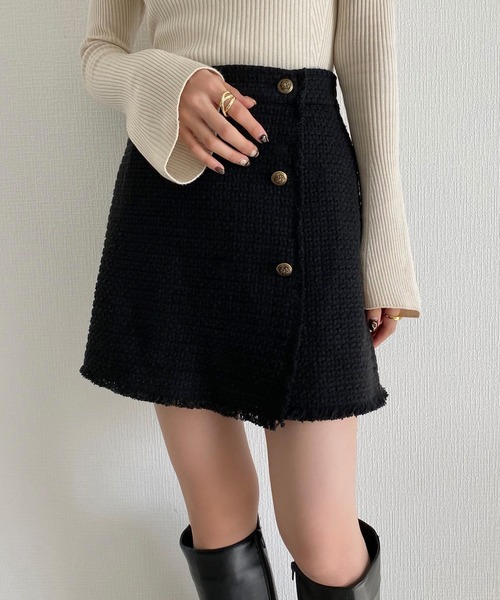 callautia(カラウティア)の「ツイードラップスカート風ショートパンツ(その他パンツ・レディース・ホワイト×ブラック/アイボリー/ブラック・SMALL/MEDIUM/LARGE)」の4枚目の写真