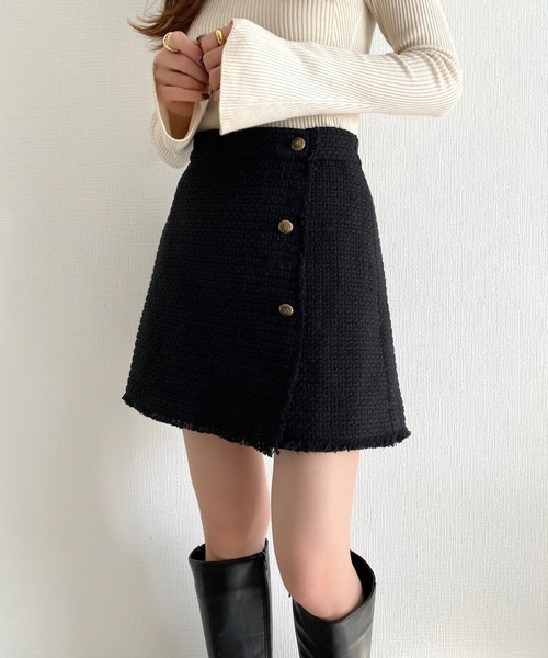 callautia(カラウティア)の「ツイードラップスカート風ショートパンツ(その他パンツ・レディース・ホワイト×ブラック/アイボリー/ブラック・SMALL/MEDIUM/LARGE)」の5枚目の写真