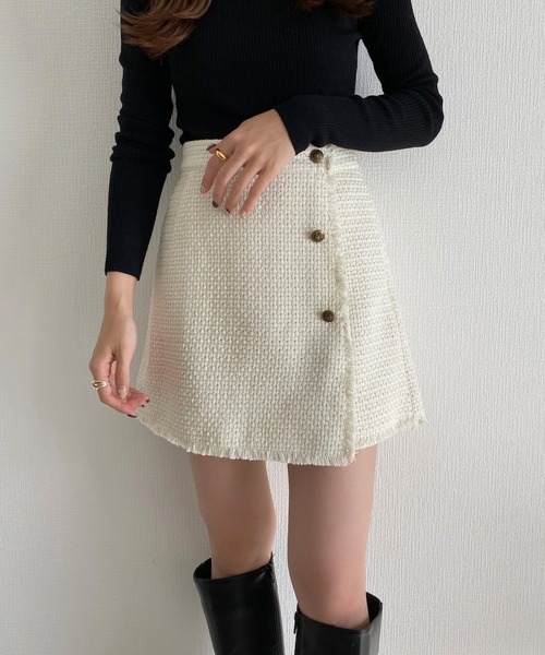 callautia(カラウティア)の「ツイードラップスカート風ショートパンツ(その他パンツ・レディース・ホワイト×ブラック/アイボリー/ブラック・SMALL/MEDIUM/LARGE)」の10枚目の写真