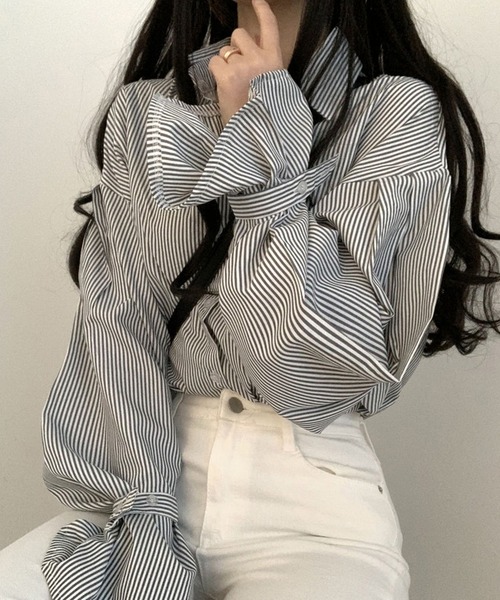 AMOUR BOX（アムールボックス）の「長袖ブラウス（シャツ/ブラウス・レディース・ブラック・FREE）」の5枚目の写真