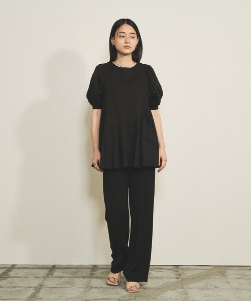 audrey and john wad(オードリーアンドジョンワッド)の「インドコットンパフスリーブロングブラウス -手洗い可-(シャツ/ブラウス・レディース・ダークオレンジ/アイボリー/ブラック/インディゴブルー・FREE)」の9枚目の写真