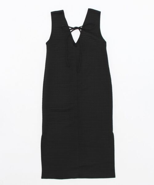 nemne store（ネンネストア）の「【低身長用サイズあり】ぽこぽこジャガードVスリットワンピース（ワンピース・レディース・アイボリー/ブラック・SMALL/MEDIUM）」の17枚目の写真