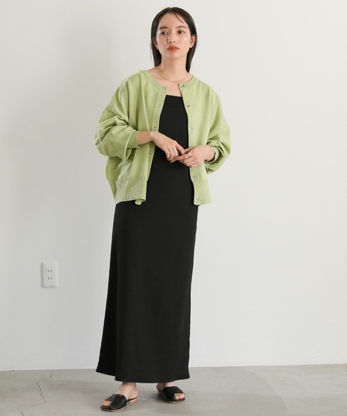 select MOCA(セレクトモカ)の「2wayクルーネックオーバーサイズカーディガン(カーディガン/ボレロ・レディース・オレンジ/ライトオリーブ/ブラック/オフホワイト・FREE)」の14枚目の写真
