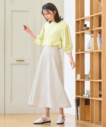 リネンライクオックス フレアスカート
