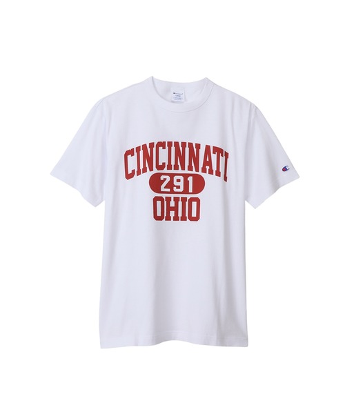 Champion(チャンピオン)の「【Champion/チャンピオン】メンズ ベーシック ショートスリーブTシャツ(Tシャツ/カットソー・メンズ・ブラック/ダークグレー/ホワイト×ブラック/グレー/グリーン系その他3/バーガンディー/ホワイト×レッド/ネイビー・LARGE/MEDIUM/X-LARGE)」の2枚目の写真