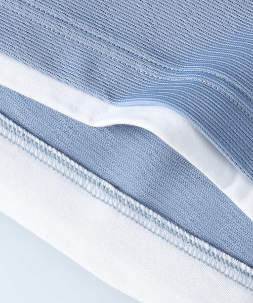 PLUS ONE（プラスワン）の「【PLUS ONE】リップルロンＴ（Tシャツ/カットソー・メンズ・ケリーグリーン/ブルー/ネイビー/ライトグレー/オフホワイト/ブラック・S/L/XL/M）」の16枚目の写真