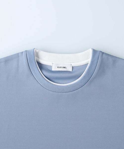 PLUS ONE（プラスワン）の「【PLUS ONE】リップルロンＴ（Tシャツ/カットソー・メンズ・ケリーグリーン/ブルー/ネイビー/ライトグレー/オフホワイト/ブラック・S/L/XL/M）」の17枚目の写真