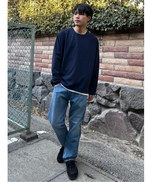 PLUS ONE（プラスワン）の「【PLUS ONE】リップルロンＴ（Tシャツ/カットソー・メンズ・ケリーグリーン/ブルー/ネイビー/ライトグレー/オフホワイト/ブラック・S/L/XL/M）」の7枚目の写真