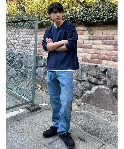 PLUS ONE（プラスワン）の「【PLUS ONE】リップルロンＴ（Tシャツ/カットソー・メンズ・ケリーグリーン/ブルー/ネイビー/ライトグレー/オフホワイト/ブラック・S/L/XL/M）」の8枚目の写真