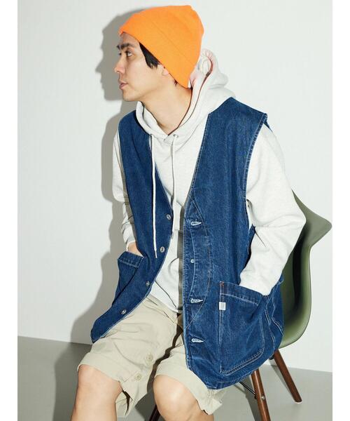 CRAFT STANDARD BOUTIQUE（クラフトスタンダードブティック）の「デニムワークベスト（デニムジャケット・メンズ・ダークインディゴブルー/インディゴブルー・L/M）」の6枚目の写真