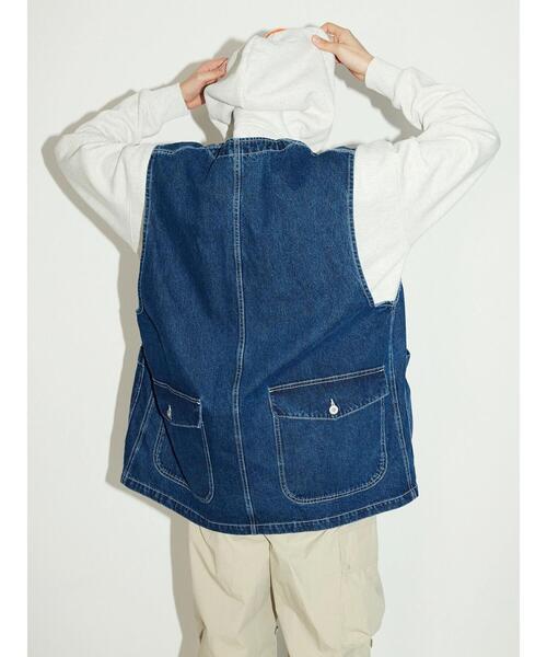 CRAFT STANDARD BOUTIQUE（クラフトスタンダードブティック）の「デニムワークベスト（デニムジャケット・メンズ・ダークインディゴブルー/インディゴブルー・L/M）」の4枚目の写真