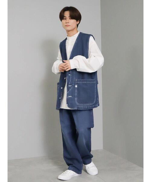 CRAFT STANDARD BOUTIQUE（クラフトスタンダードブティック）の「デニムワークベスト（デニムジャケット・メンズ・ダークインディゴブルー/インディゴブルー・L/M）」の17枚目の写真