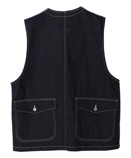 CRAFT STANDARD BOUTIQUE（クラフトスタンダードブティック）の「デニムワークベスト（デニムジャケット・メンズ・ダークインディゴブルー/インディゴブルー・L/M）」の20枚目の写真