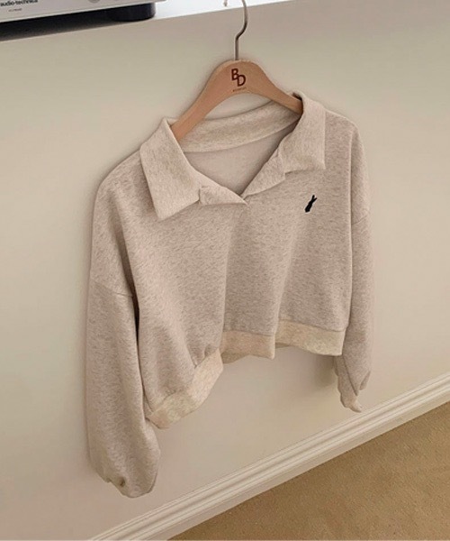 BEIDELLI（ベイデリー）の「[BELLIDE MADE] バニークロップドオープンカラースウェット（スウェット・レディース・オートミール/ホワイト系その他・FREE）」の15枚目の写真
