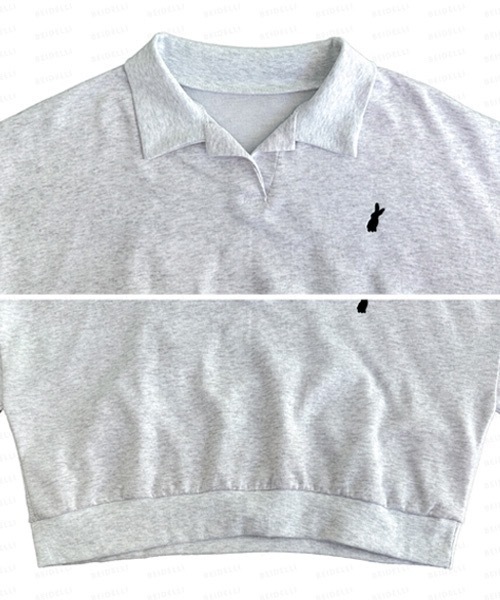 BEIDELLI（ベイデリー）の「[BELLIDE MADE] バニークロップドオープンカラースウェット（スウェット・レディース・オートミール/ホワイト系その他・FREE）」の10枚目の写真