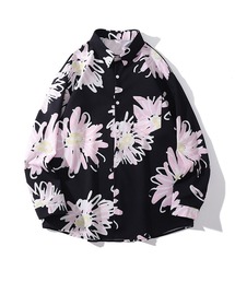 THE HITSS | 【THE HITSS】ルーズフィット アートフラワー 花柄 レギュラーカラーシャツ/長袖(シャツ/ブラウス)