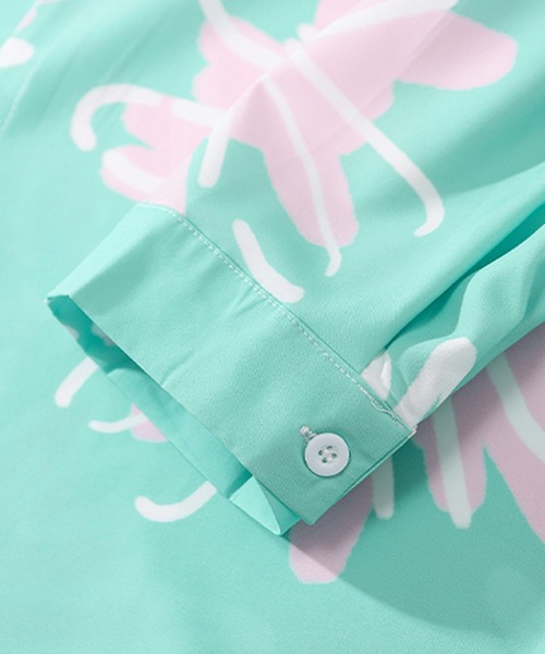 THE HITSS(ヒッツ)の「【THE HITSS】ルーズフィット アートフラワー 花柄 レギュラーカラーシャツ/長袖(シャツ/ブラウス・メンズ・ブラック/グリーン・M/L)」の11枚目の写真