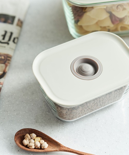 FIKA GLASS 耐熱ガラス製食品保存容器 四角タイプ 800ml単品（キッチン