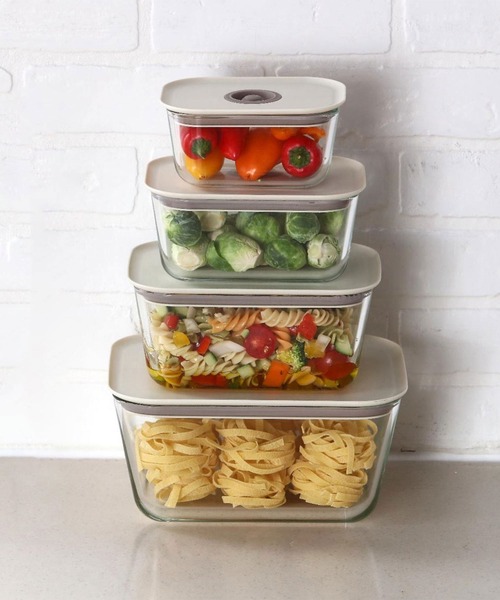 FIKA GLASS 耐熱ガラス製食品保存容器 四角タイプ 800ml単品（キッチン