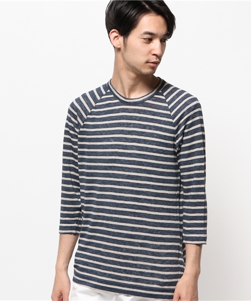 EDIFICE(エディフィス)の「◇リネンテンジクラグランC/N 7/S(Tシャツ/カットソー・メンズ・アイボリー/ネイビー/ブルー/マスタード/その他9・SMALL/LARGE/MEDIUM)」の5枚目の写真