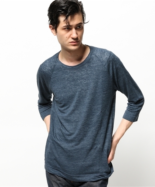 EDIFICE(エディフィス)の「◇リネンテンジクラグランC/N 7/S(Tシャツ/カットソー・メンズ・アイボリー/ネイビー/ブルー/マスタード/その他9・SMALL/LARGE/MEDIUM)」の3枚目の写真