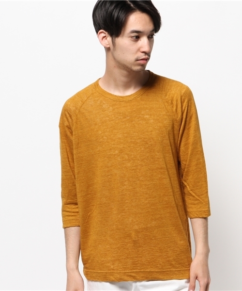 EDIFICE(エディフィス)の「◇リネンテンジクラグランC/N 7/S(Tシャツ/カットソー・メンズ・アイボリー/ネイビー/ブルー/マスタード/その他9・SMALL/LARGE/MEDIUM)」の4枚目の写真
