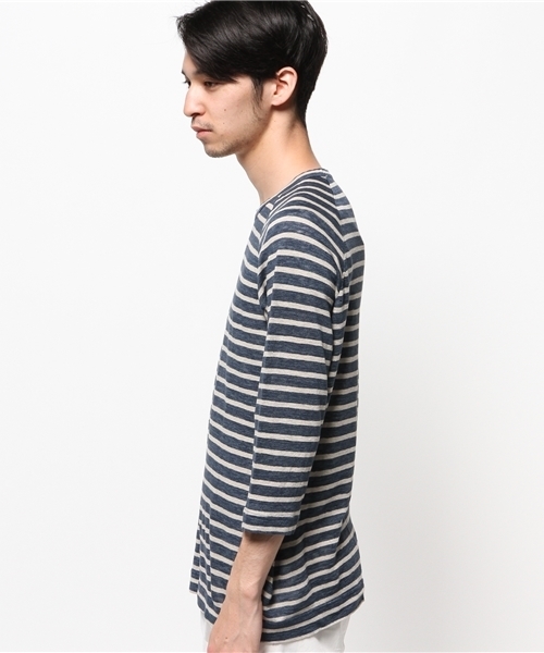 EDIFICE(エディフィス)の「◇リネンテンジクラグランC/N 7/S(Tシャツ/カットソー・メンズ・アイボリー/ネイビー/ブルー/マスタード/その他9・SMALL/LARGE/MEDIUM)」の10枚目の写真