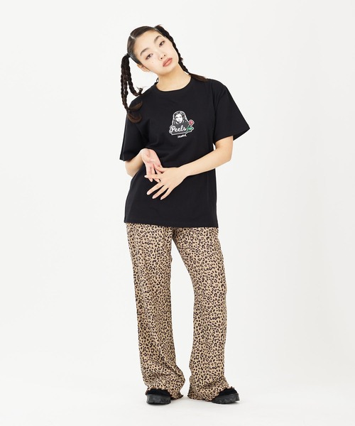 X-girl（エックスガール）の「X-girl × Peels FACE S/S TEE（Tシャツ/カットソー・レディース・ブラック/ホワイト・S/M/L/XL）」の6枚目の写真