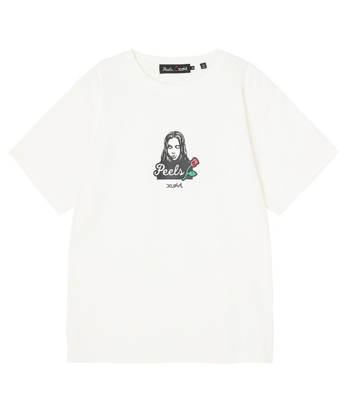 X-girl（エックスガール）の「X-girl × Peels FACE S/S TEE（Tシャツ/カットソー・レディース・ブラック/ホワイト・S/M/L/XL）」の8枚目の写真