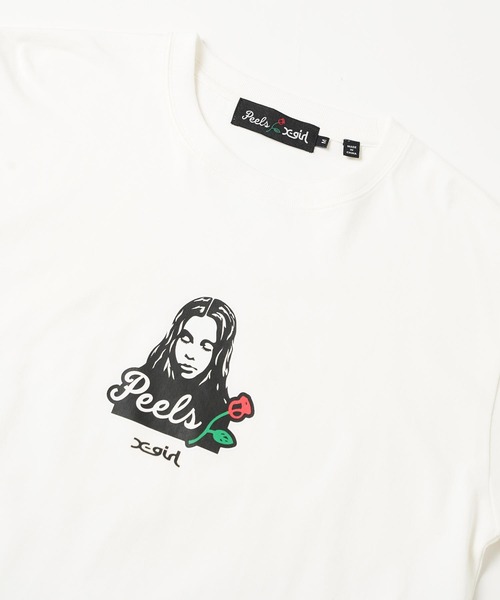 X-girl（エックスガール）の「X-girl × Peels FACE S/S TEE（Tシャツ/カットソー・レディース・ブラック/ホワイト・S/M/L/XL）」の11枚目の写真