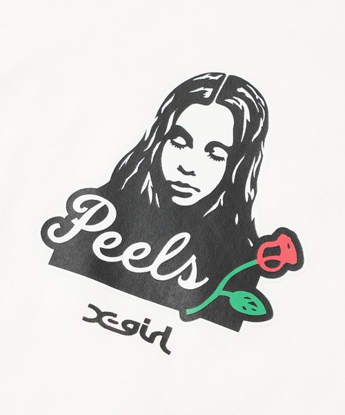 X-girl（エックスガール）の「X-girl × Peels FACE S/S TEE（Tシャツ/カットソー・レディース・ブラック/ホワイト・S/M/L/XL）」の12枚目の写真