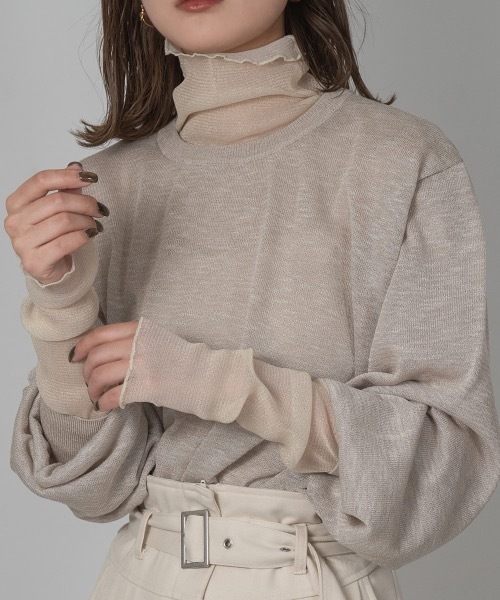 Amiur(エミレ)の「mix blend pullover(Tシャツ/カットソー・レディース・ベージュ/アイボリー/ピンク系その他・FREE)」の3枚目の写真