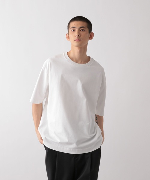 STERNBERG(スタンバーグ)の「STERNBERG/5分袖コットンプルオーバー/270672(Tシャツ/カットソー・メンズ・ホワイト系その他/ブラック・LARGE/MEDIUM/X-SMALL/SMALL)」の2枚目の写真