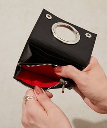 【美品】kawa-kawa NO1239 リングミニ財布　グレー ear PAPILLONNER（イアパピヨネ）の「【kawa-kawa(カワカワ