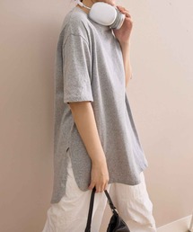 綿100%ラウンドヘム半袖オーバーサイズTシャツ