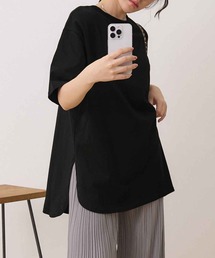 綿100％ラウンドヘム半袖オーバーサイズTシャツ