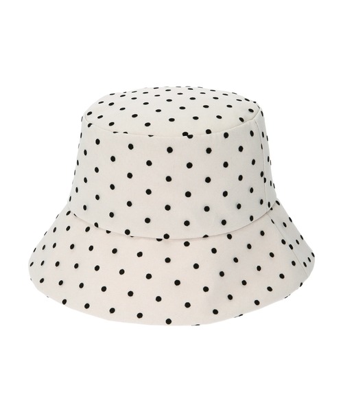 DURAS（デュラス）の「ドット柄チュールバケットハット（ハット・レディース・ブラック/ホワイト・FREE）」の10枚目の写真