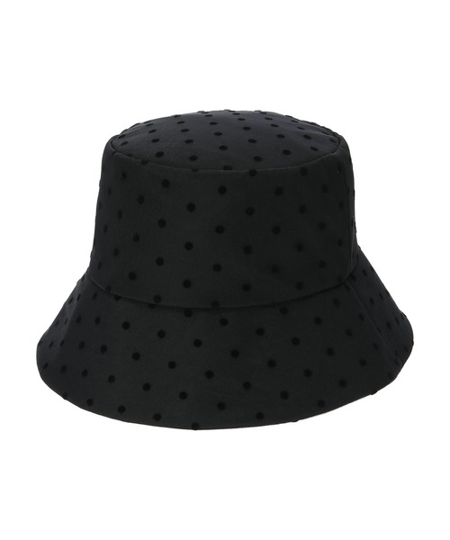 DURAS（デュラス）の「ドット柄チュールバケットハット（ハット・レディース・ブラック/ホワイト・FREE）」の9枚目の写真