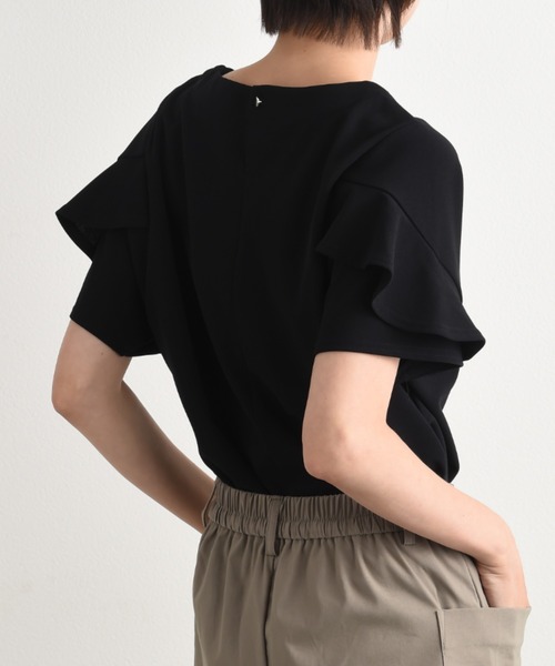 INTERPLANET(インタープラネット)の「カットジョーゼット袖フリルプルオーバー(Tシャツ/カットソー・レディース・アイボリー/ライトグレー/ネイビー・FREE)」の10枚目の写真