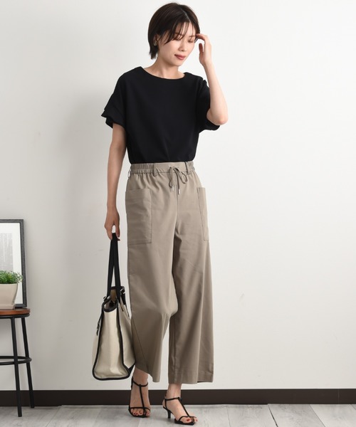 INTERPLANET(インタープラネット)の「カットジョーゼット袖フリルプルオーバー(Tシャツ/カットソー・レディース・アイボリー/ライトグレー/ネイビー・FREE)」の15枚目の写真