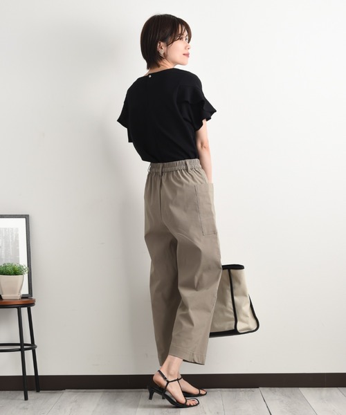 INTERPLANET(インタープラネット)の「カットジョーゼット袖フリルプルオーバー(Tシャツ/カットソー・レディース・アイボリー/ライトグレー/ネイビー・FREE)」の17枚目の写真