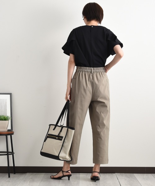 INTERPLANET(インタープラネット)の「カットジョーゼット袖フリルプルオーバー(Tシャツ/カットソー・レディース・アイボリー/ライトグレー/ネイビー・FREE)」の18枚目の写真