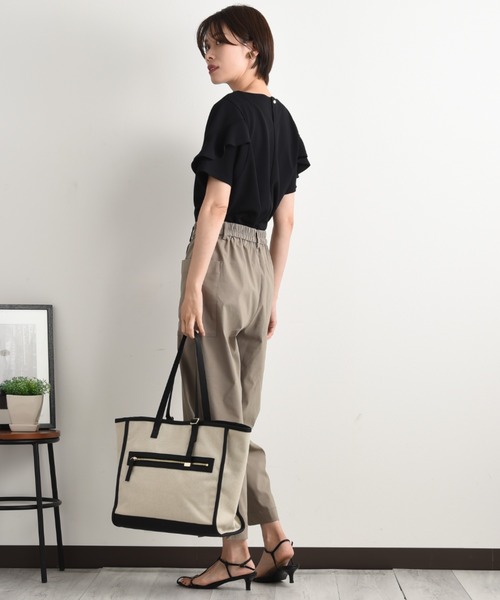 INTERPLANET(インタープラネット)の「カットジョーゼット袖フリルプルオーバー(Tシャツ/カットソー・レディース・アイボリー/ライトグレー/ネイビー・FREE)」の19枚目の写真