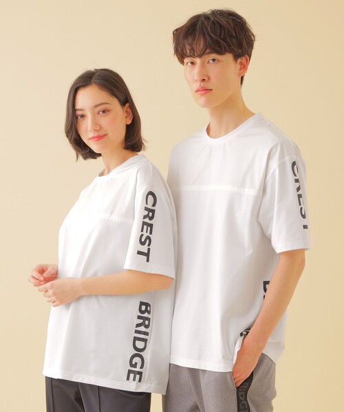 【Unisex】テクニカルジャージーブロッキングロゴプリントT