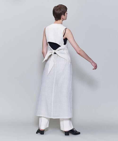 6（ロク）の「＜6(ROKU)＞CUPRO COTTON SUKE CHECK SKIRT