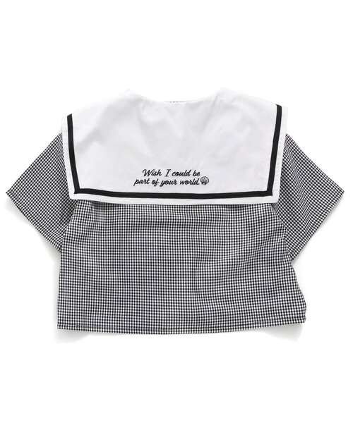 algy（アルジー）の「セーラーブラウス（シャツ/ブラウス・キッズ・ベージュ/オフホワイト/チェック・X-SMALL/MEDIUM/SMALL/XX-SMALL/XXX-SMALL）」の9枚目の写真