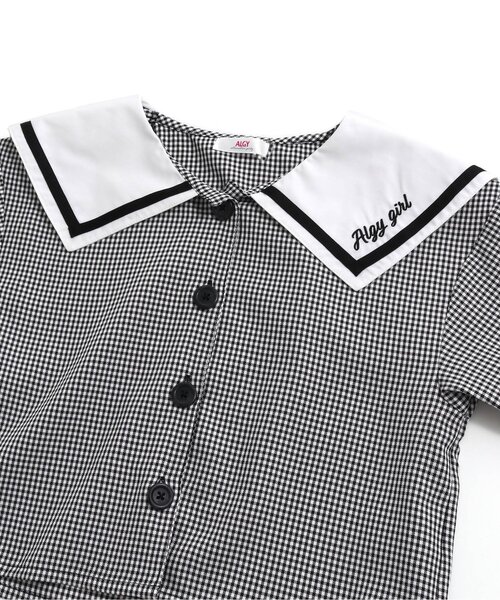 algy（アルジー）の「セーラーブラウス（シャツ/ブラウス・キッズ・ベージュ/オフホワイト/チェック・X-SMALL/MEDIUM/SMALL/XX-SMALL/XXX-SMALL）」の11枚目の写真